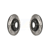 Rear Coated Drilled Slotted Disc Brake Rotors Pair For Jeep Cherokee Chrysler 200 KD-100145