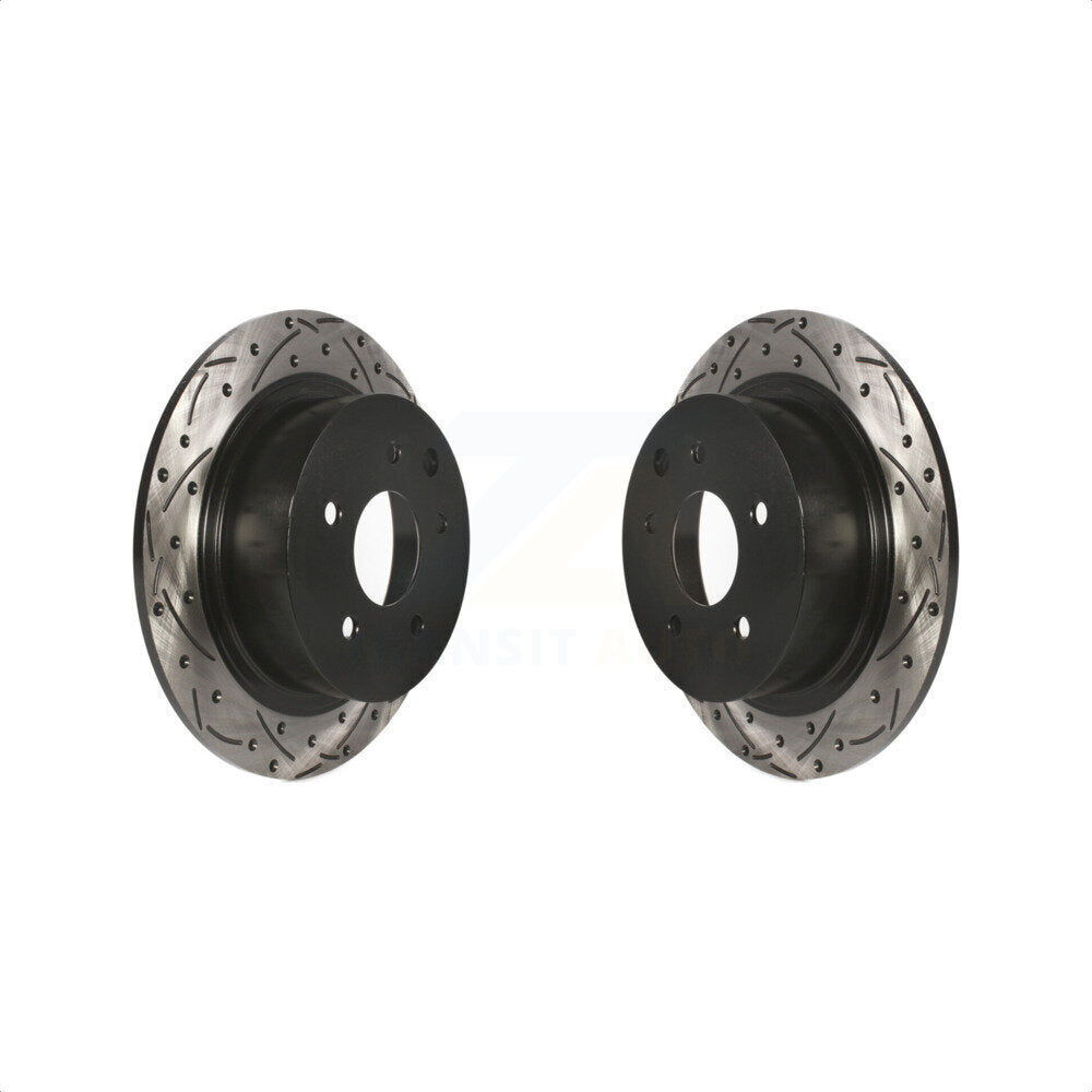 Rear Coated Drilled Slotted Disc Brake Rotors Pair For Nissan Altima Sentra Maxima Juke KD-100147