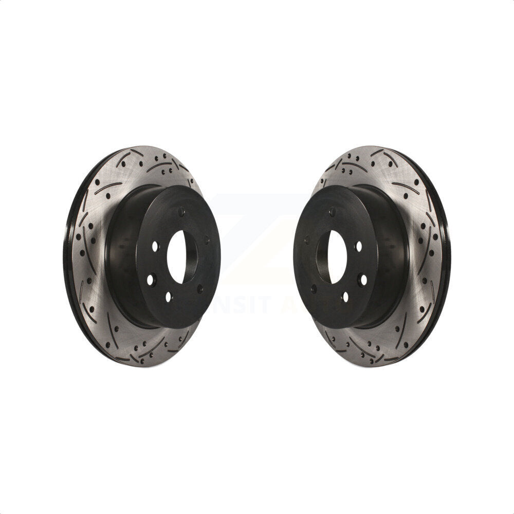 Rear Coated Drilled Slotted Disc Brake Rotors Pair For Nissan Rogue Sport INFINITI G35 Select LEAF Juke 350Z Q45 M45 Qashqai X-Trail KD-100148