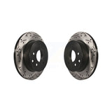Rear Coated Drilled Slotted Disc Brake Rotors Pair For Nissan Rogue Sport INFINITI G35 Select LEAF Juke 350Z Q45 M45 Qashqai X-Trail KD-100148