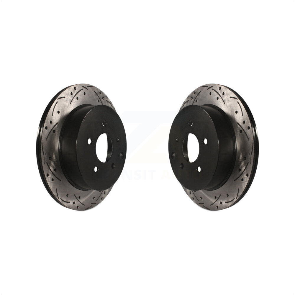 Rear Coated Drilled Slotted Disc Brake Rotors Pair For Nissan Murano INFINITI Pathfinder QX60 Q50 Quest FX35 JX35 Q60 M37 QX70 Q70 Q70L FX45 FX37 M56 M35h KD-100149