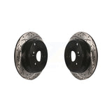 Rear Coated Drilled Slotted Disc Brake Rotors Pair For Honda CR-V Acura RDX KD-100151