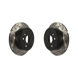 Rear Coated Drilled Slotted Disc Brake Rotors Pair For Toyota Camry Lexus ES350 Avalon KD-100155