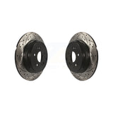 Rear Coated Drilled Slotted Disc Brake Rotors Pair For Honda Odyssey Pilot Acura MDX ZDX KD-100158