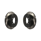 Rear Coated Drilled Slotted Disc Brake Rotors Pair For Toyota Tundra Sequoia Lexus LX570 Land Cruiser KD-100161