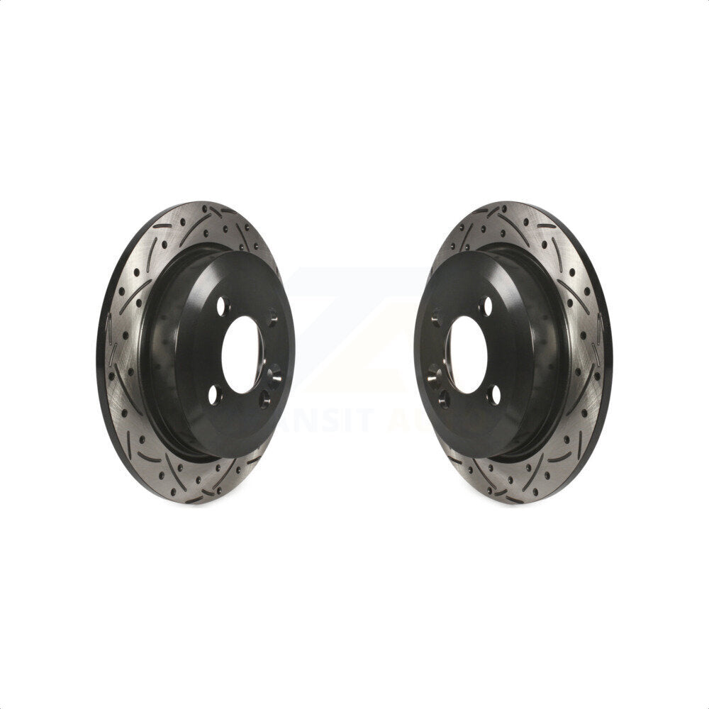 Rear Coated Drilled Slotted Disc Brake Rotors Pair For Mini Cooper KD-100164