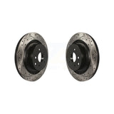 Rear Coated Drilled Slotted Disc Brake Rotors Pair For INFINITI G37 Nissan 370Z Q60 Z KD-100166
