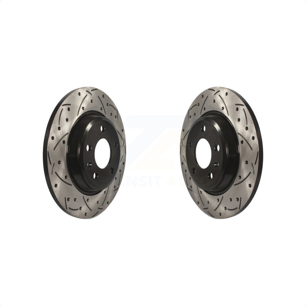 Rear Coated Drilled Slotted Disc Brake Rotors Pair For Audi Q5 A4 Quattro A5 A7 allroad A6 S5 Sportback KD-100168