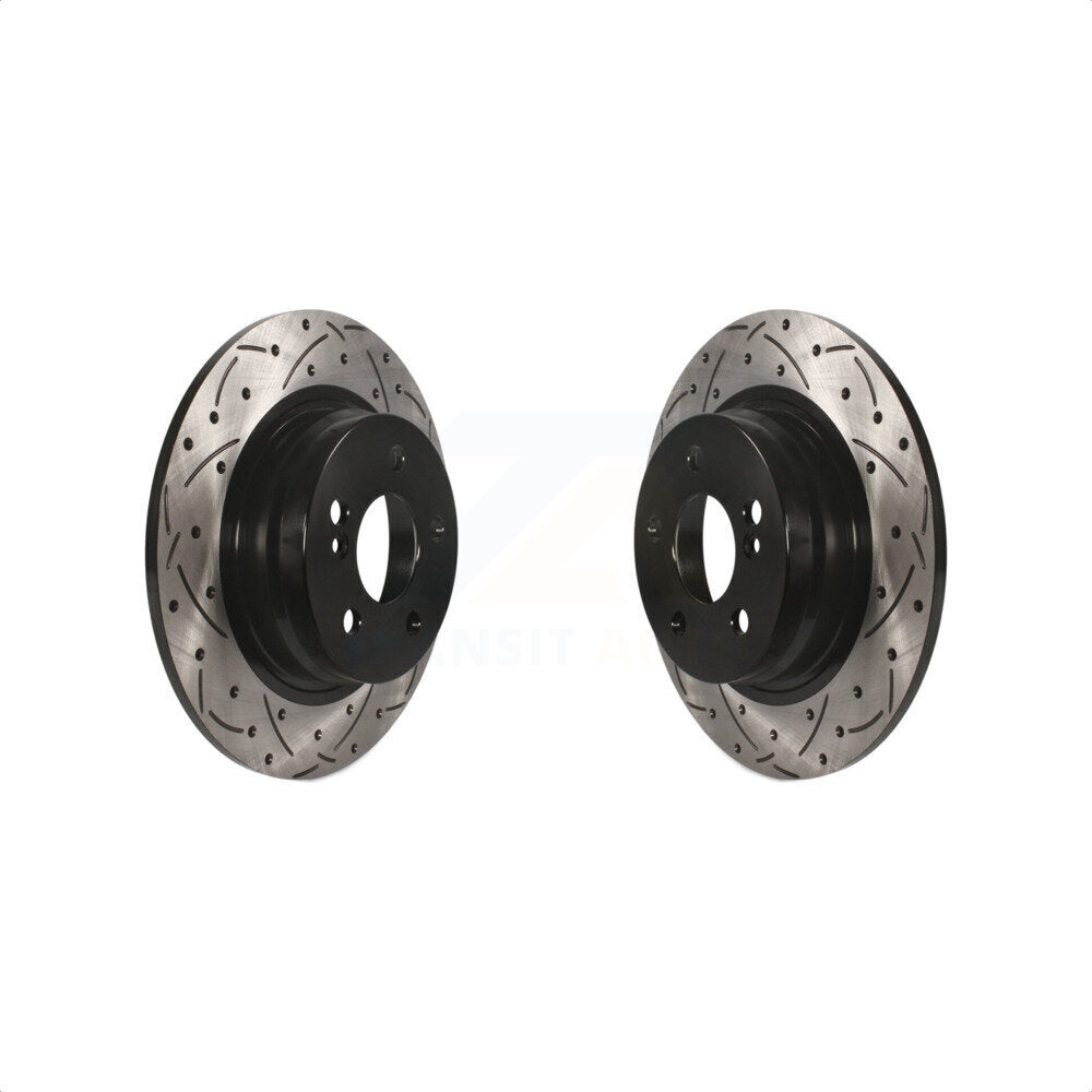 Rear Coated Drilled Slotted Disc Brake Rotors Pair For Mercedes-Benz C300 C250 C230 KD-100169