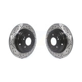 Rear Coated Drilled Slotted Disc Brake Rotors Pair For Hyundai Genesis Coupe KD-100172