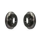 Rear Coated Drilled Slotted Disc Brake Rotors Pair For Toyota 4Runner Lexus GX460 FJ Cruiser KD-100174