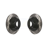 Rear Coated Drilled Slotted Disc Brake Rotors Pair For Kia Sorento Hyundai Santa Fe Sport Sedona XL KD-100175