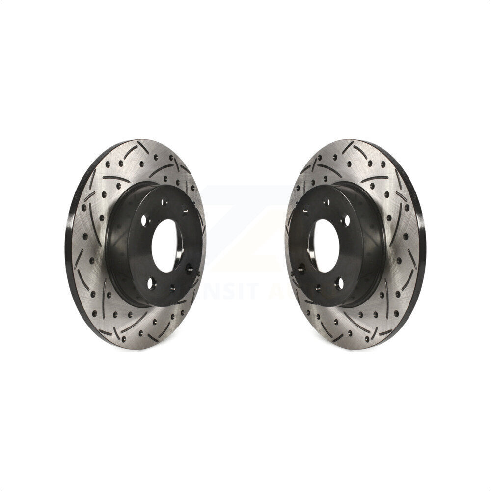 Rear Coated Drilled Slotted Disc Brake Rotors Pair For Fiat 500 KD-100182