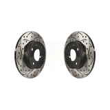 Rear Coated Drilled Slotted Disc Brake Rotors Pair For Fiat 500 KD-100182