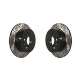 Rear Coated Drilled Slotted Disc Brake Rotors Pair For Toyota Camry Lexus ES350 Avalon ES300h KD-100186