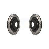 Rear Coated Drilled Slotted Disc Brake Rotors Pair For Mitsubishi Outlander Sport Eclipse Cross PHEV RVR KD-100189