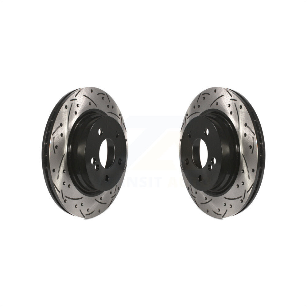 Rear Coated Drilled Slotted Disc Brake Rotors Pair For Mercedes-Benz E350 C250 C300 C350 E550 KD-100191