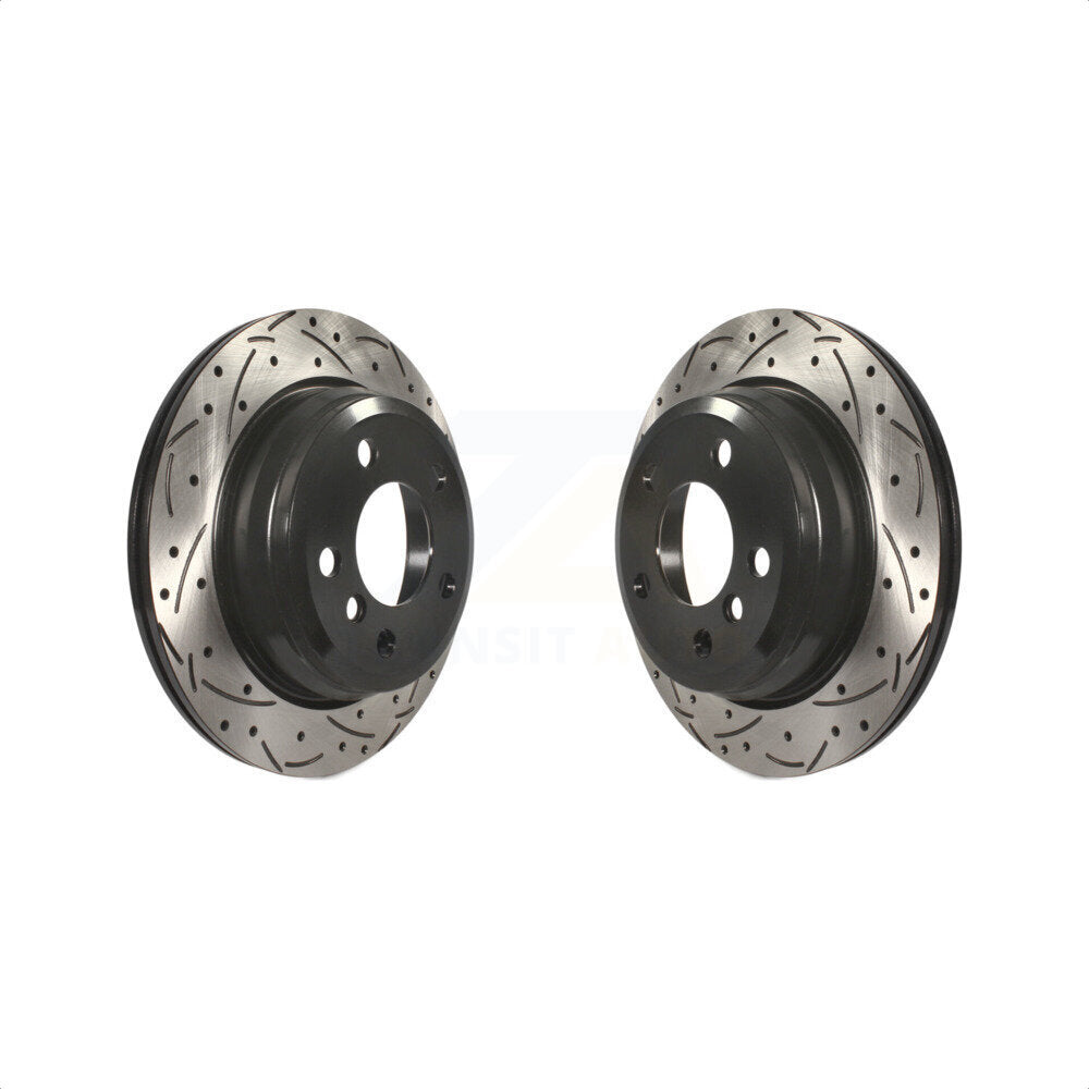 Rear Coated Drilled Slotted Disc Brake Rotors Pair For BMW 328i xDrive 320i 330i 428i 430i Gran Coupe GT 328d 330e KD-100192