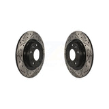 Rear Coated Drilled Slotted Disc Brake Rotors Pair For 2016-2018 Mazda CX-3 KD-100197