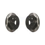 Rear Coated Drilled Slotted Disc Brake Rotors Pair For Subaru WRX KD-100198