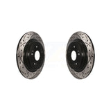 Rear Coated Drilled Slotted Disc Brake Rotors Pair For Honda CR-V Acura TLX KD-100199