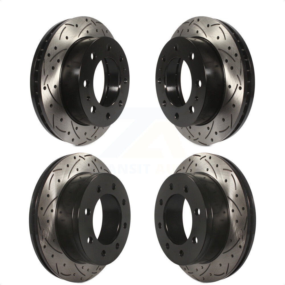 Front Rear Coated Drilled Slotted Disc Brake Rotors Kit For Chevrolet Silverado 2500 HD GMC Sierra Express 3500 Savana Classic Suburban Yukon XL Avalanche KD-100203