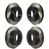 Front Rear Coated Drilled Slotted Disc Brake Rotors Kit For Chevrolet Silverado 2500 HD GMC Sierra Express 3500 Savana Classic Suburban Yukon XL Avalanche KD-100203