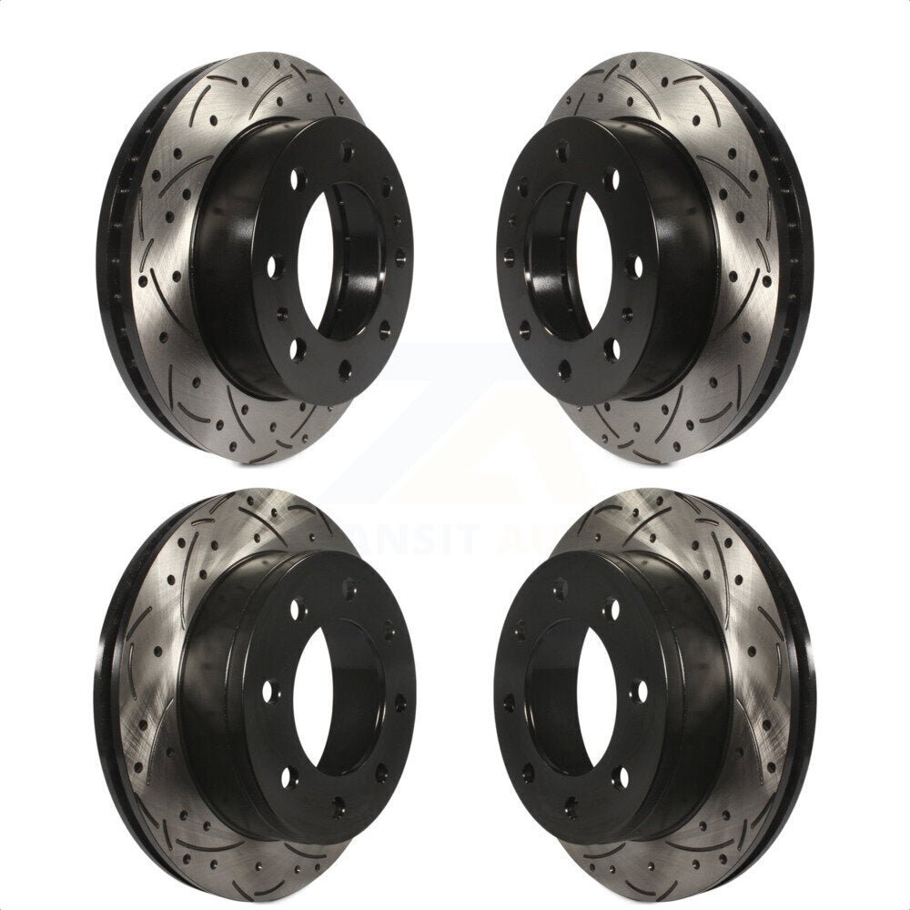 Front Rear Coated Drilled Slotted Disc Brake Rotors Kit For Chevrolet Silverado 2500 HD GMC Sierra Express Hummer H2 1500 Savana Suburban Yukon XL Avalanche Classic KD-100204