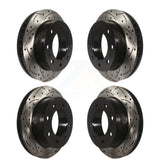 Front Rear Coated Drilled Slotted Disc Brake Rotors Kit For Chevrolet Express 2500 GMC Savana 3500 KD-100205
