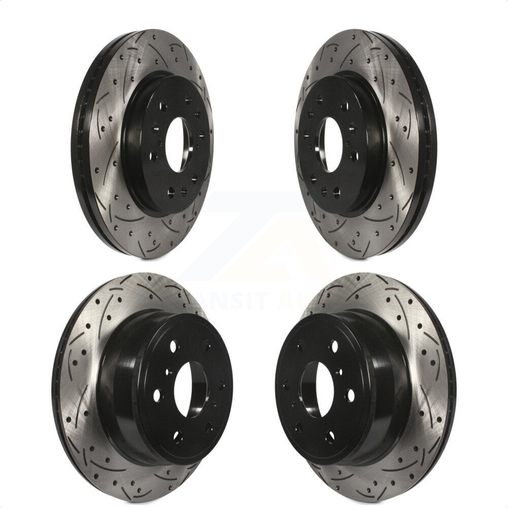 Front Rear Coated Drilled Slotted Disc Brake Rotors Kit For Chevrolet Silverado 1500 GMC Sierra Tahoe Yukon Cadillac Suburban Escalade XL Avalanche ESV EXT KD-100206