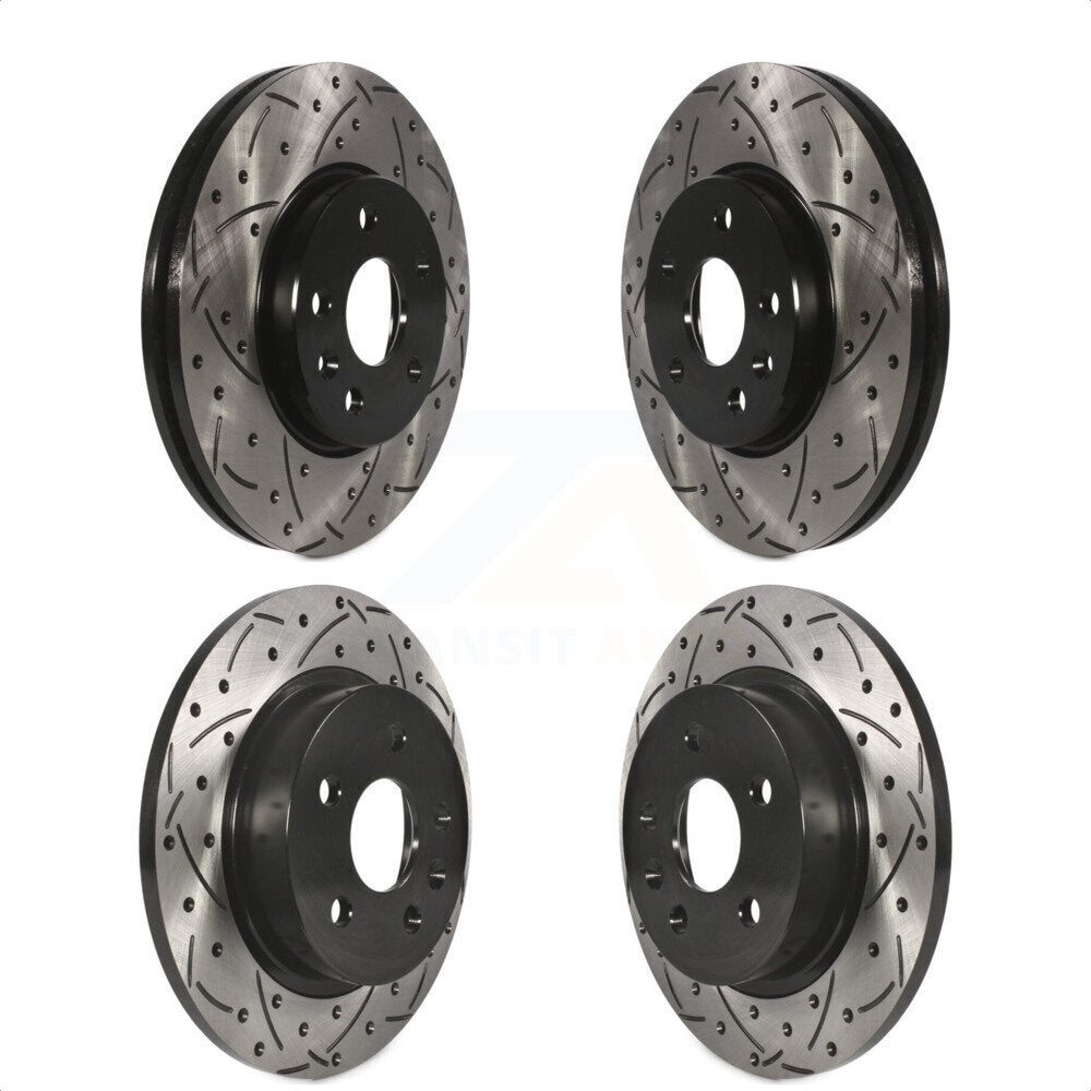 Front Rear Coated Drilled Slotted Disc Brake Rotors Kit For Chevrolet Cruze Sonic Limited KD-100211
