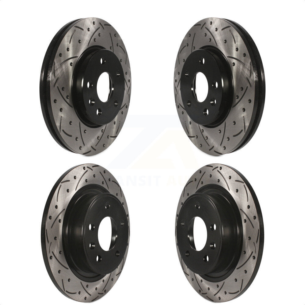 Front Rear Coated Drilled Slotted Disc Brake Rotors Kit For 2013 Chevrolet Cruze With 292mm Diameter Rotor KD-100212
