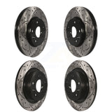 Front Rear Coated Drilled Slotted Disc Brake Rotors Kit For 2013 Chevrolet Cruze With 292mm Diameter Rotor KD-100212