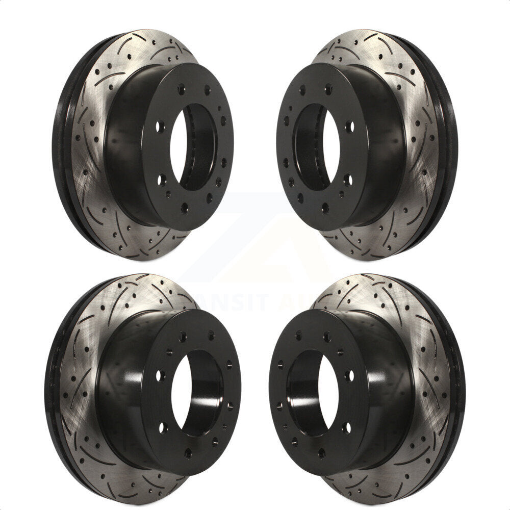 Front Rear Coated Drilled Slotted Disc Brake Rotors Kit For Chevrolet Silverado 2500 HD GMC Sierra 1500 3500 Suburban KD-100214
