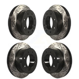 Front Rear Coated Drilled Slotted Disc Brake Rotors Kit For Chevrolet Silverado 2500 HD GMC Sierra 1500 3500 Suburban KD-100214