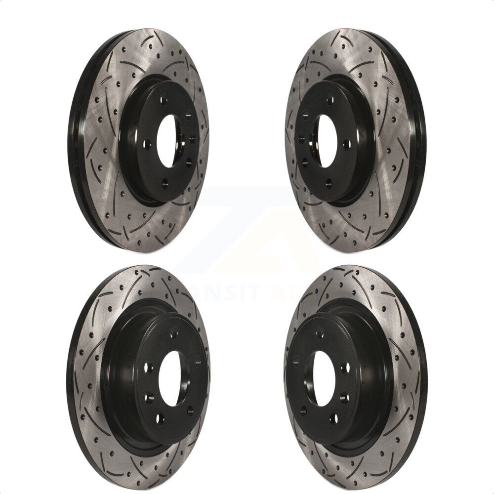 Front Rear Coated Drilled Slotted Disc Brake Rotors Kit For Chevrolet Cruze Buick Verano Volt Orlando KD-100215