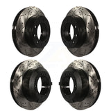 Front Rear Coated Drilled Slotted Disc Brake Rotors Kit For Ford F-450 Super Duty F-550 International CF500 CF600 KD-100217