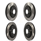 Front Rear Coated Drilled Slotted Disc Brake Rotors Kit For 2015-2017 Ford F-150 With Electric Parking KD-100223