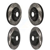 Front Rear Coated Drilled Slotted Disc Brake Rotors Kit For Ford Explorer Taurus Flex Lincoln MKS MKT KD-100224