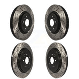 Front Rear Coated Drilled Slotted Disc Brake Rotors Kit For 2013 Ford Explorer Sport With Heavy Duty Brakes KD-100225