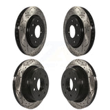 Front Rear Coated Drilled Slotted Disc Brake Rotors Kit For 2012-2014 Ford F-150 With 7 Lug Wheels KD-100227
