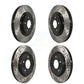 Front Rear Coated Drilled Slotted Disc Brake Rotors Kit For Ford Mustang KD-100228