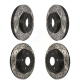 Front Rear Coated Drilled Slotted Disc Brake Rotors Kit For Ford Focus KD-100229