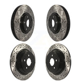Front Rear Coated Drilled Slotted Disc Brake Rotors Kit For Ford Edge Lincoln Continental Police Responder Hybrid SSV Plug-In KD-100239