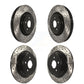 Front Rear Coated Drilled Slotted Disc Brake Rotors Kit For Ford Edge Fusion Lincoln MKZ MKX Nautilus Continental KD-100241