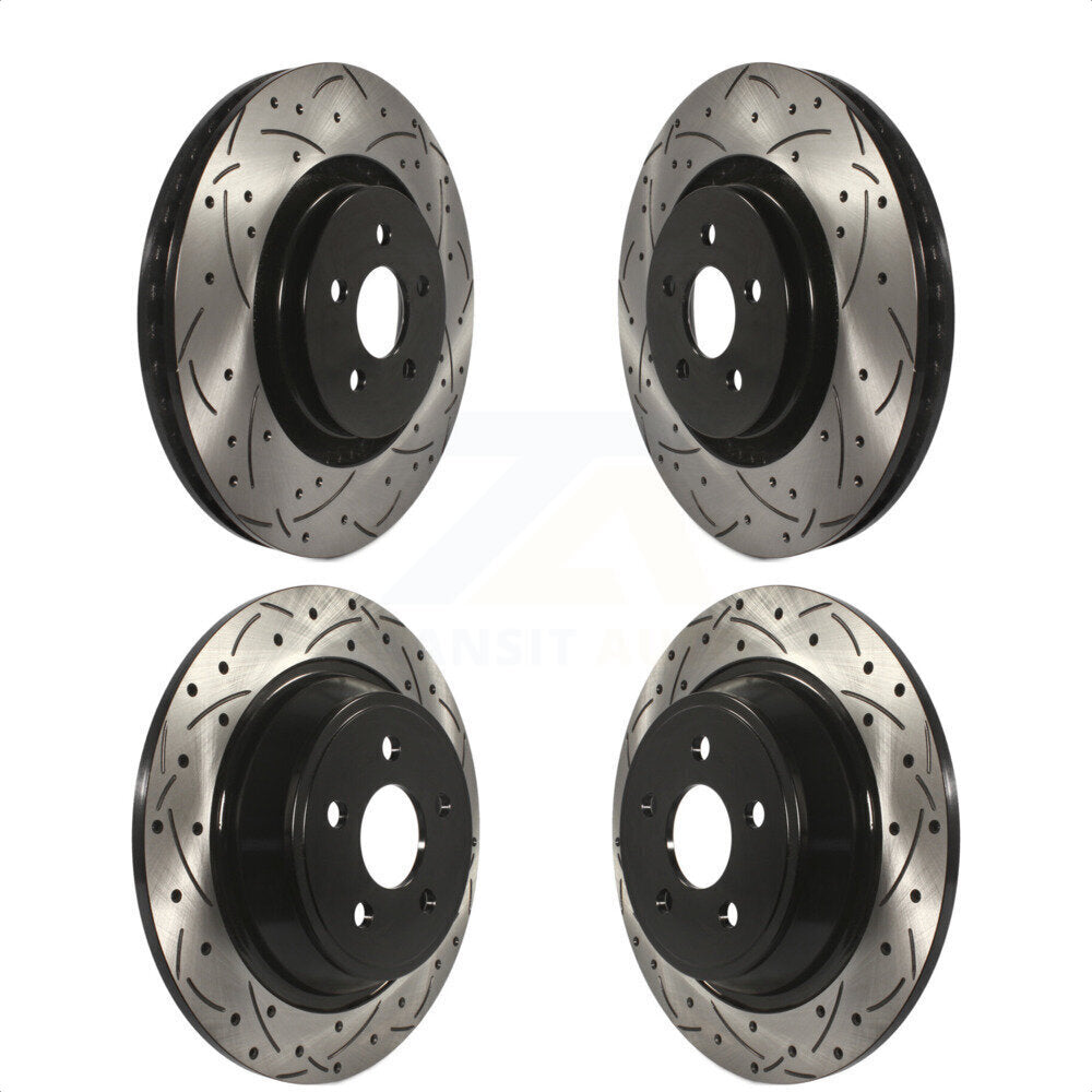 Front Rear Coated Drilled Slotted Disc Brake Rotors Kit For Ford Edge Fusion Lincoln MKZ MKX Nautilus Continental KD-100241