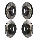 Front Rear Coated Drilled Slotted Disc Brake Rotors Kit For Dodge Charger Chrysler 300 Challenger Magnum KD-100243