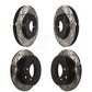 Front Rear Coated Drilled Slotted Disc Brake Rotors Kit For Dodge Caliber Mitsubishi Lancer KD-100247