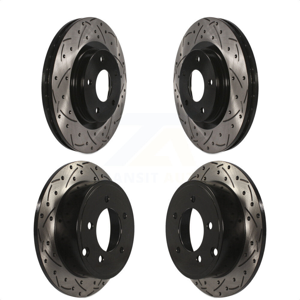 Front Rear Coated Drilled Slotted Disc Brake Rotors Kit For Jeep Patriot Dodge Compass Caliber Chrysler Avenger Sebring 200 KD-100248
