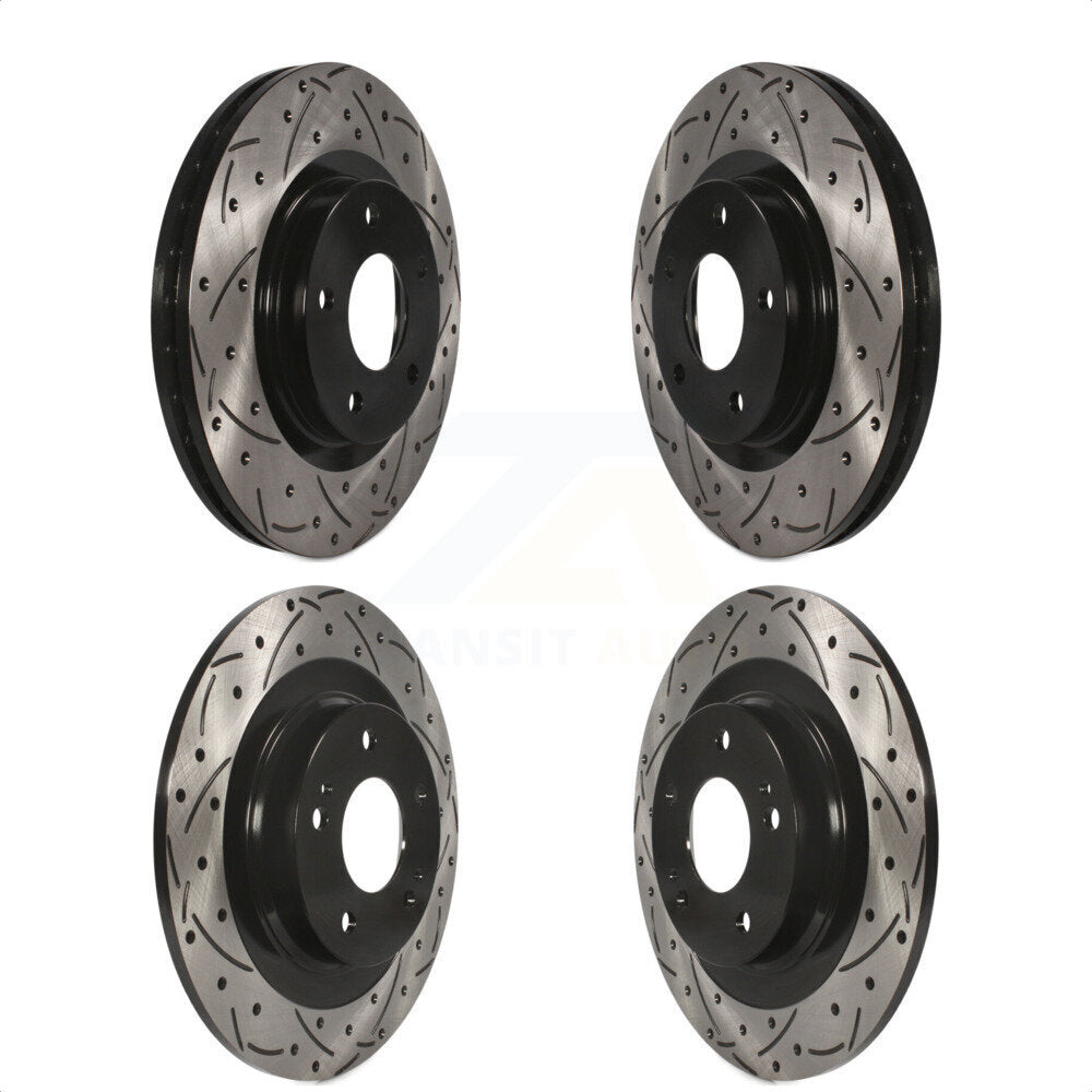 Front Rear Coated Drilled Slotted Disc Brake Rotors Kit For Mitsubishi Outlander Sport Eclipse Cross RVR KD-100251